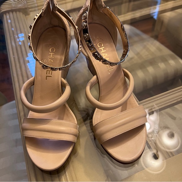 CHANEL Shoes Chanel Wedge Sandals Poshmark